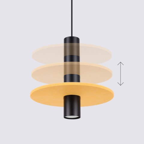 Lampa wisząca PELTA 1 czarna/żółta