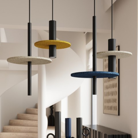 Lampa wisząca PELTA 1 czarna/żółta