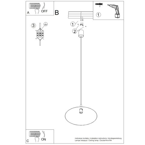 Lampa wisząca NOX 40 ochra czerwona