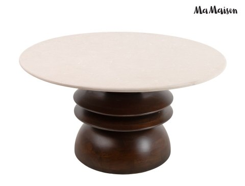MaMaison stolik kawowy RONDA 80 drewno mango / marmur