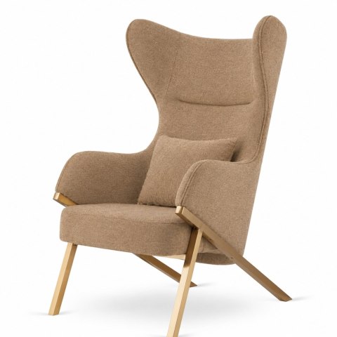 Fotel Classy styl glamour wygodny elegancki uszak do salonu w tkaninie Nexi Fabb (Nexi 34) Beżowy Fabb (Nexi 34) Beżowy Fabb