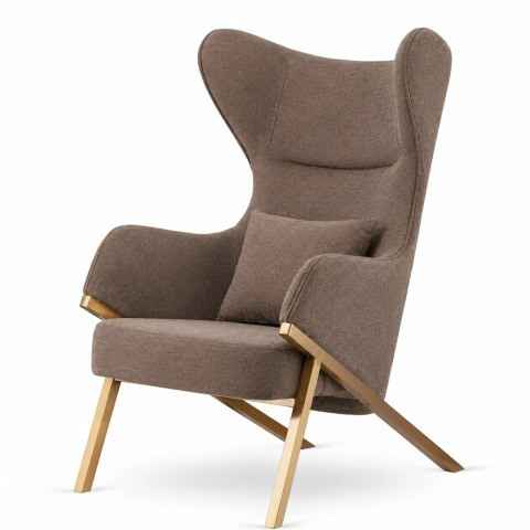 Fotel Classy styl glamour wygodny elegancki uszak do salonu w tkaninie Nexi Fabb (Nexi 45) Brązowy Fabb (Nexi 45) Brązowy Fabb