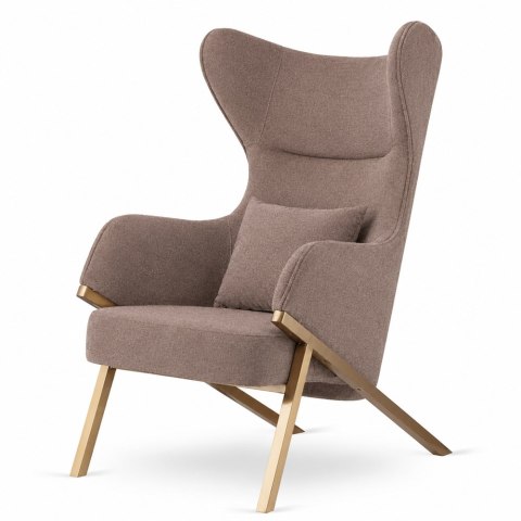 Fotel Classy styl glamour wygodny elegancki uszak do salonu w tkaninie Nexi Fabb (Nexi 38) Kawa z mlekiem Fabb (Nexi 38) Kawa z 