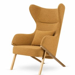 Fotel Classy styl glamour wygodny elegancki uszak do salonu w tkaninie Nexi Fabb (Nexi 66) Miodowy Fabb (Nexi 66) Miodowy Fabb