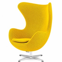 Fotel Egg Jajo Premium Treviso Aksamitny obrotowy z funkcją bujania w tkaninie Sonic Fabb (Sonic 64) Żółty Fabb (Sonic 64) Żółty