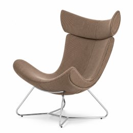 Fotel Larvik na stelażu styl industrialny do salonu w tkaninie Fjord Fabb (Fjord 41) Kawa z mlekiem Fabb (Fjord 41) Kawa z mleki