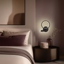 MONET lampa kinkiet koło czarny 18W LED 3000K klosz biały