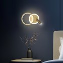 MONET lampa kinkiet koło złoty 18W LED 3000K klosz biały