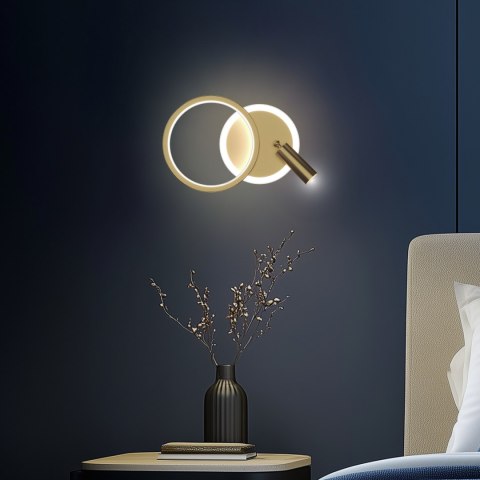 MONET lampa kinkiet koło złoty 18W LED 3000K klosz biały
