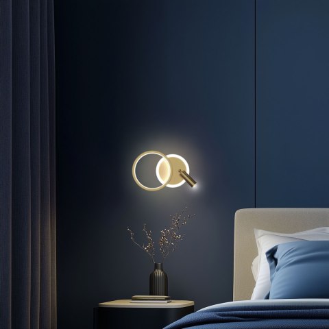 MONET lampa kinkiet koło złoty 18W LED 3000K klosz biały