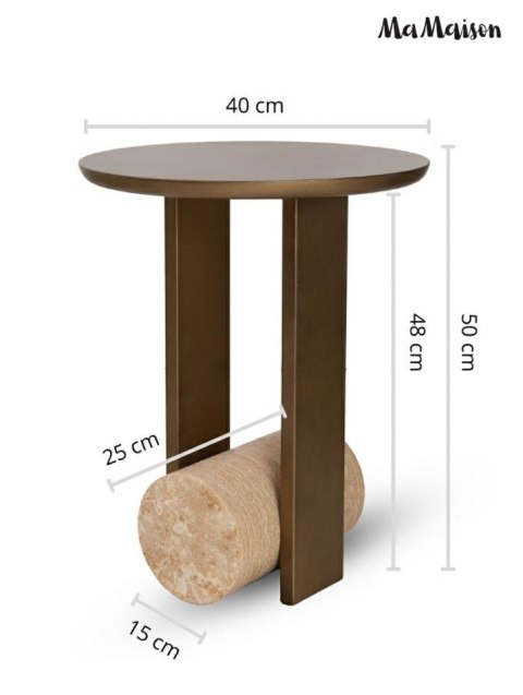 MaMaison stolik CAVEA 40 marmur / trawertyn