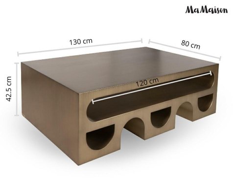 MaMaison stolik kawowy VECTOR 130 szczotkowane złoto