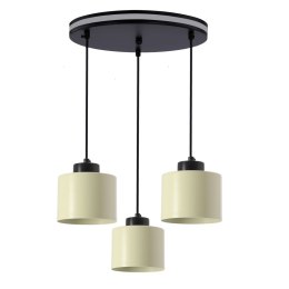 OLIVCA lampa wisząca czarny 3x40W E27 klosz oliwkowy