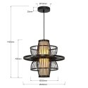 Light Prestige Rattanowa lampa wisząca Astra czarna 1xE27