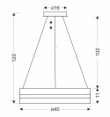 CASTILLO 40 lampa wisząca złoty 24W LED 3000, 4500, 6500K kryształki bezbarwne