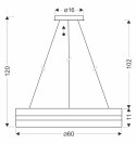 CASTILLO 60 lampa wisząca złoty 35W LED 3000, 4500, 6500K kryształki bezbarwne