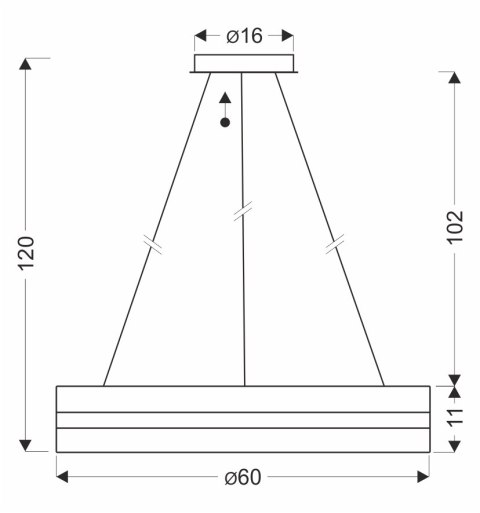 CASTILLO 60 lampa wisząca złoty 35W LED 3000, 4500, 6500K kryształki bezbarwne