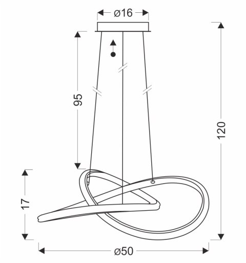 ELIO lampa wisząca złoty 32W LED 3000, 4500, 6500K kryształki bezbarwne