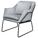 Fotel FLUENCE - tapicerka welurowa, kolor szary