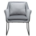 Fotel FLUENCE - tapicerka welurowa, kolor szary