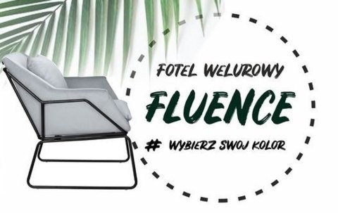Fotel FLUENCE - tapicerka welurowa, kolor szary