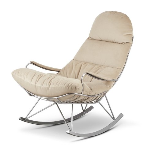 Fotel na płozach Vind XZ Beżowy (SWAN-01) Chromowana Beżowy (SWAN-01)