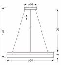 GLORIS lampa wisząca kawowy 36W LED 3000, 4500, 6500K kryształki bezbarwne