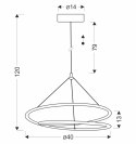 LOCO lampa wisząca czarny+chromowy 30W LED 3000, 4000, 6000K osłonka biała