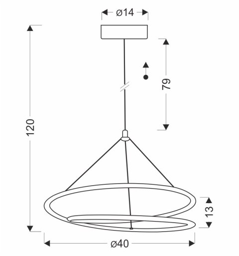 LOCO lampa wisząca czarny+chromowy 30W LED 3000, 4000, 6000K osłonka biała