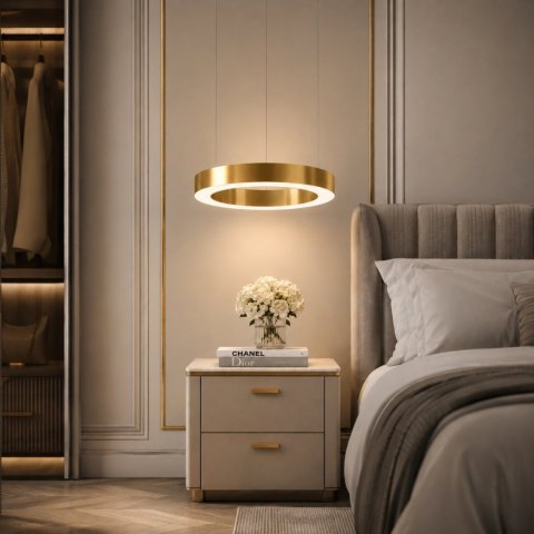 Lampa wisząca CIRCLE 40 cm - LED, ring mosiądz szczotkowany