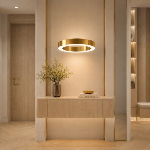 Lampa wisząca CIRCLE 40 cm - LED, ring mosiądz szczotkowany