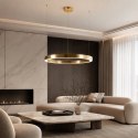 Lampa wisząca CIRCLE 80 cm - LED, ring mosiądz szczotkowany