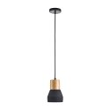 Lampa wisząca CONCRETE 12 cm- czarny beton, drewno
