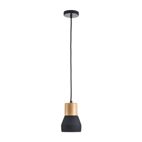Lampa wisząca CONCRETE 12 cm- czarny beton, drewno