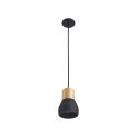 Lampa wisząca CONCRETE 12 cm- czarny beton, drewno