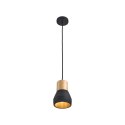 Lampa wisząca CONCRETE 12 cm- czarny beton, drewno