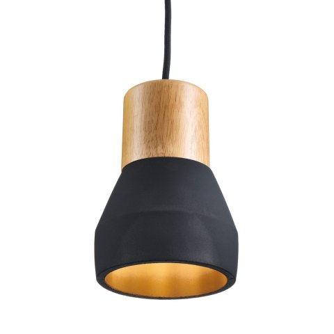 Lampa wisząca CONCRETE 12 cm- czarny beton, drewno