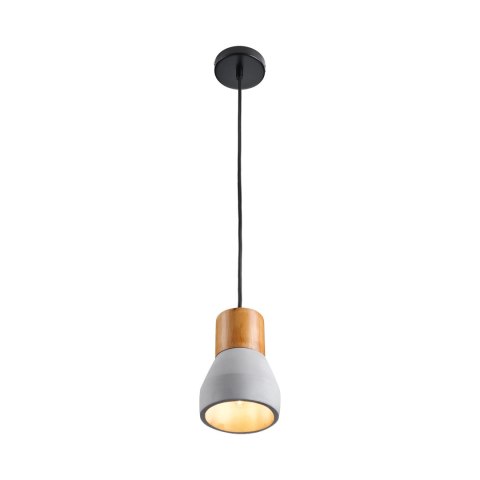Lampa wisząca CONCRETE 12 cm- szary beton, drewno