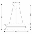 TOLOSA lampa wisząca satyna nikiel 30W LED 3000, 4500,6500K kryształki bezbarwne