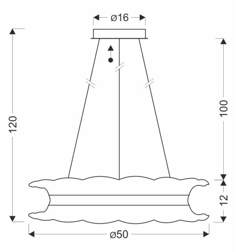 TOLOSA lampa wisząca satyna nikiel 30W LED 3000, 4500,6500K kryształki bezbarwne