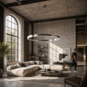 Lampa wisząca CIRCLE 120 cm - LED, ring nikiel szczotkowany