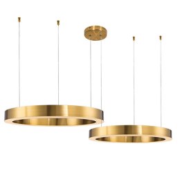 Lampa wisząca CIRCLE 2 40+60 cm - LED, ringi mosiądz szczotkowany na 1 podsufitce