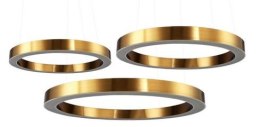 Lampa wisząca CIRCLE 3 40+60+60 cm - LED, ringi mosiądz szczotkowany na 1 podsufitce