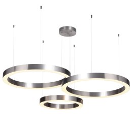 Lampa wisząca CIRCLE 3 40+60+60 cm - LED, ringi nikiel szczotkowany na 1 podsufitce