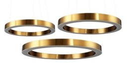 Lampa wisząca CIRCLE 3 60+80+80 cm - LED, ringi mosiądz szczotkowany na 1 podsufitce