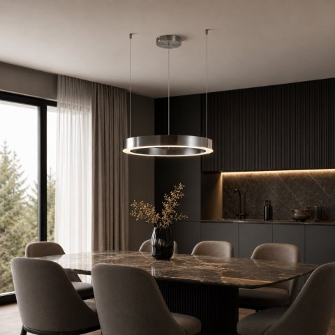 Lampa wisząca CIRCLE 60 cm - LED, ring tytan szczotkowany