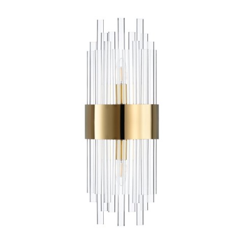 Lampa ścienna MIRACOLO A złota 50 cm z kryształkami