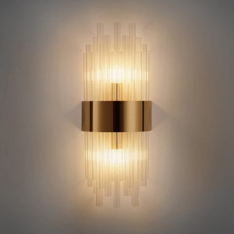 Lampa ścienna MIRACOLO A złota 50 cm z kryształkami