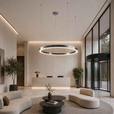 Lampa wisząca CIRCLE 120 cm - LED, ring tytan szczotkowany