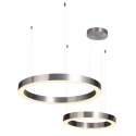 Lampa wisząca CIRCLE 2 40+60 cm - LED nikiel szczotkowany na 1 podsufitce